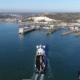 A ferry approaching the Port of Dover.