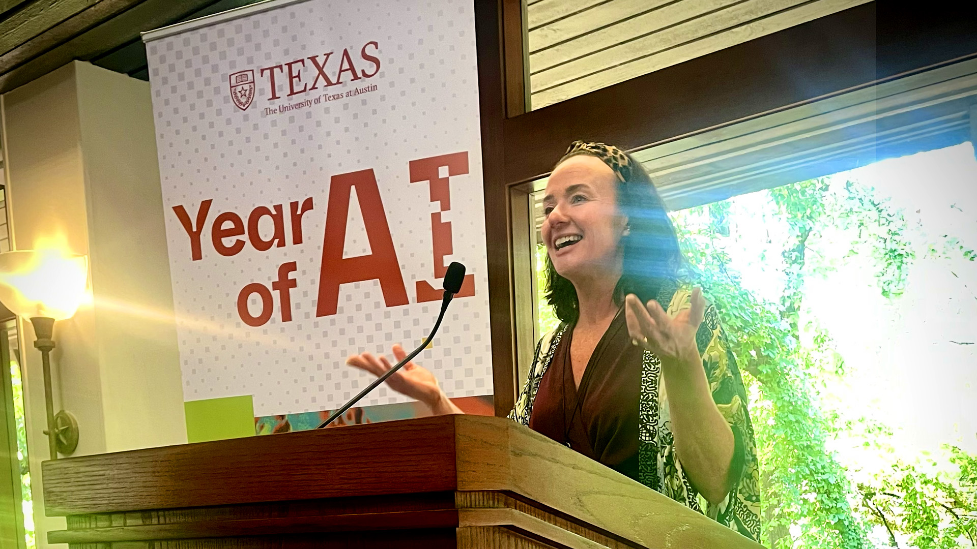 Jo-Ann presenting last year at a Year of AI event at The University of Texas at Austin.