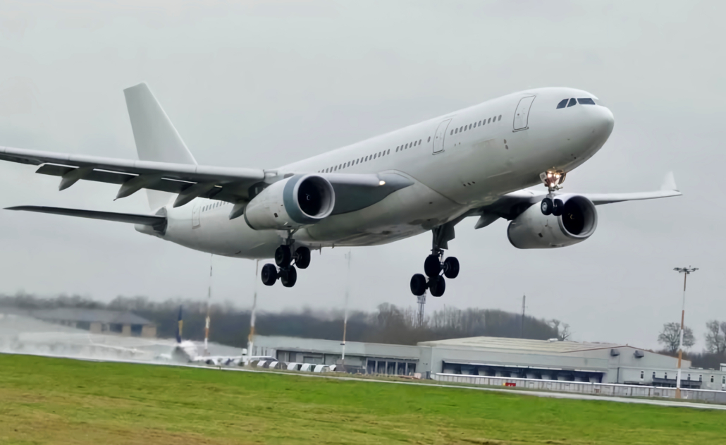 A flight leaving East Midlands Airport. Image courtesy of East Midlands Airport.