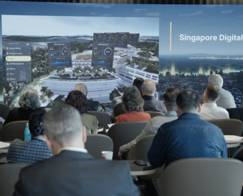 Greg Demchak and Daniel Wikstrom from Bentley Systems presenting some of their visualisation software.