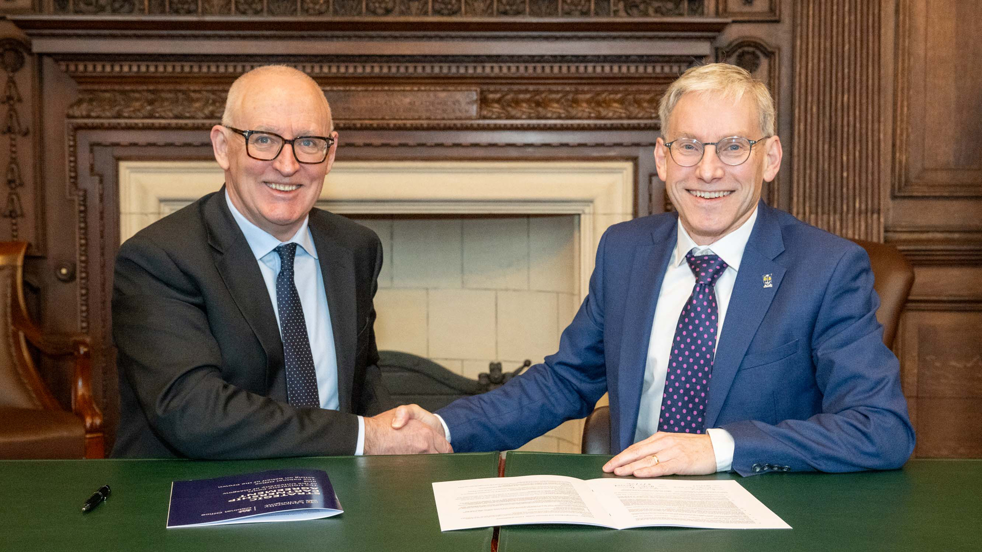 Vincent Devine, Senior Sponsor for the Cabinet Office in Scotland and Government Chief Security Officer, and Professor Andy Schofield, Principal and Vice Chancellor of the University of Glasgow.
