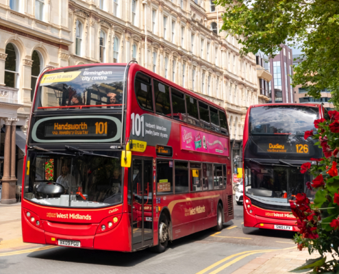 A National Express West Midlands bus service. Photo by West Midlands Combined Authority.