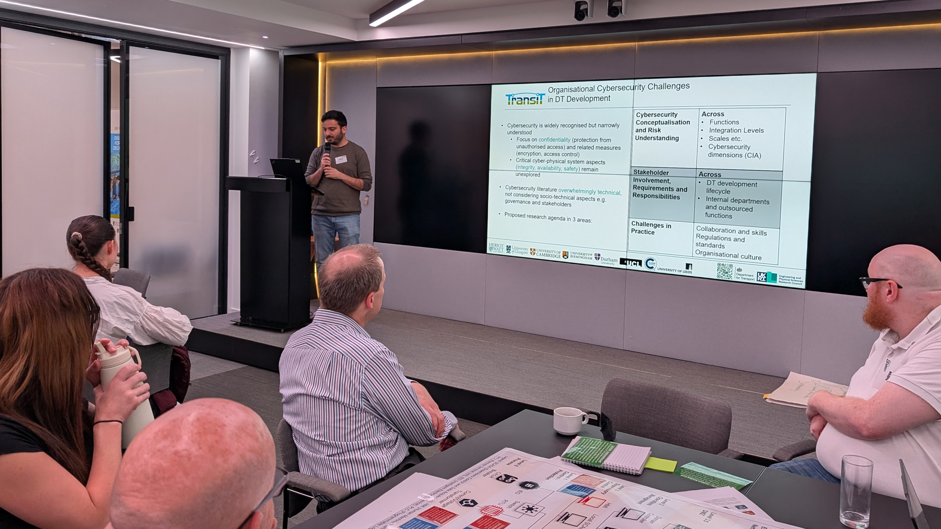TransiT Researcher Dr Stefanos Evripidou presenting at the event.