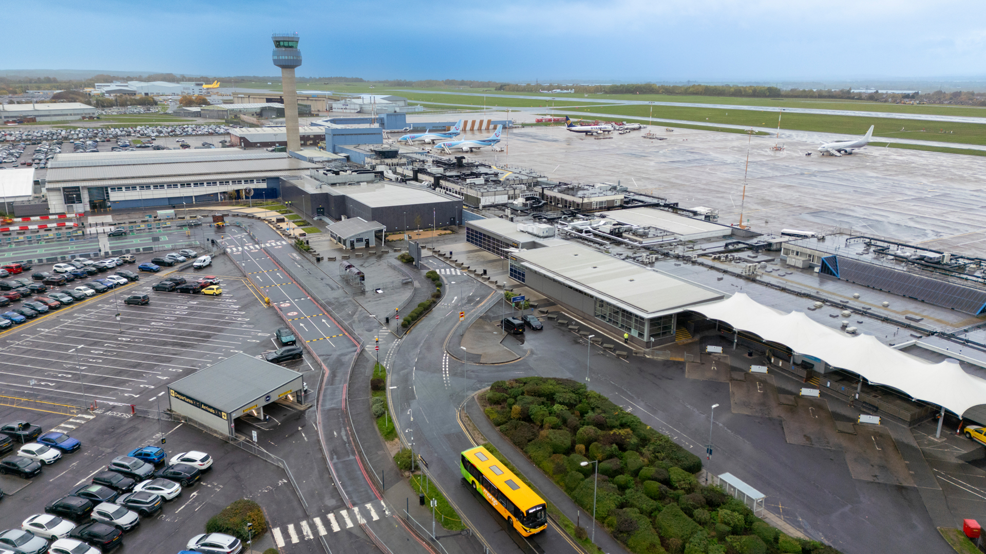 Aerial view of East Midlands Airport. Photo courtesy of Easy Midlands Airport.