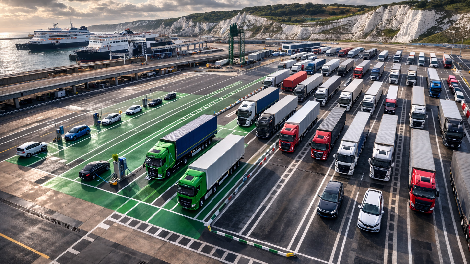 Visualisation of eHGVs charging at a port